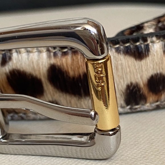 Ralph Lauren Leopard Print Belt with Silver Buckle - Picture 2 of 9